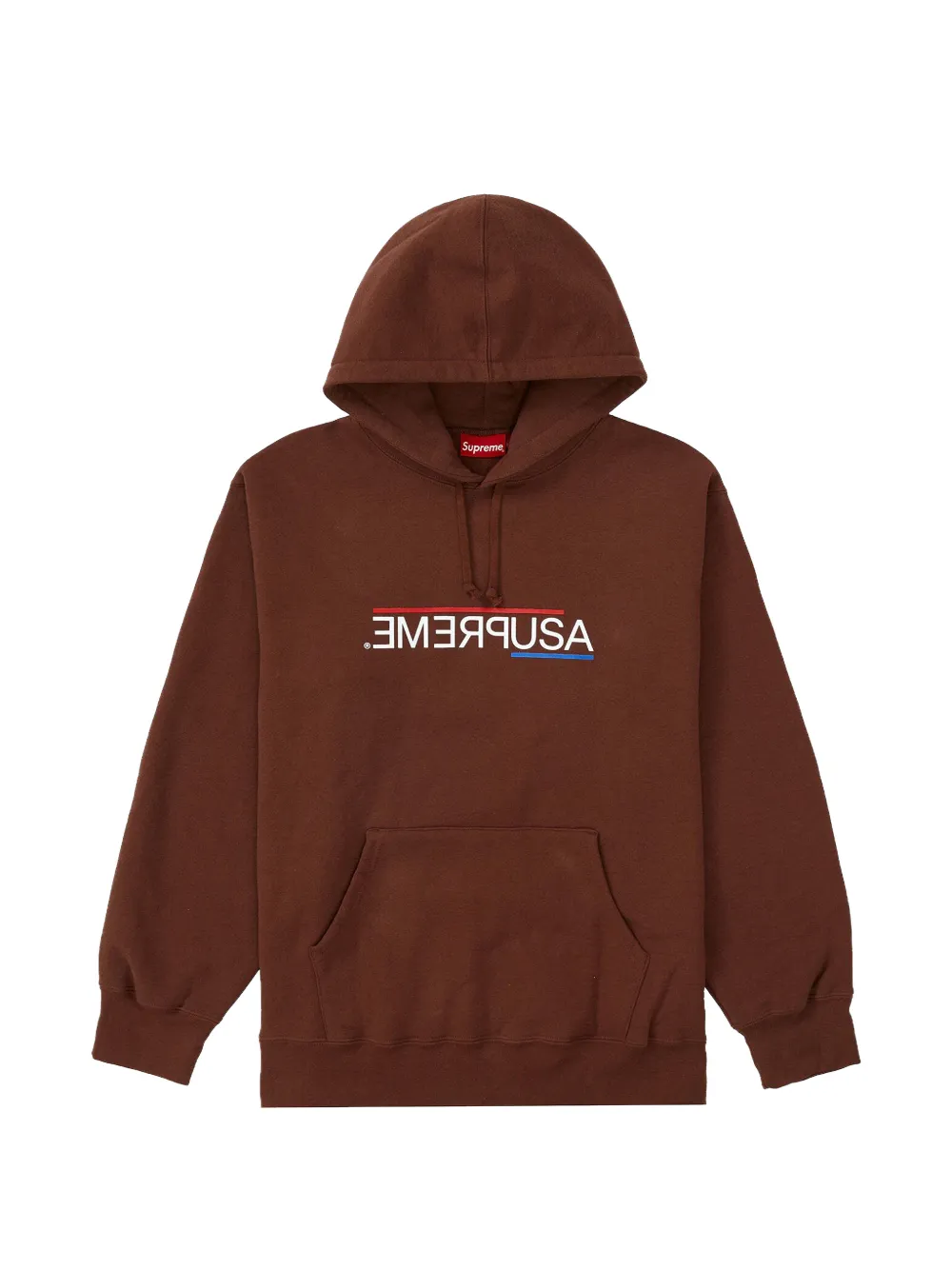 Supreme USA long-sleeve hoodie - Marrone