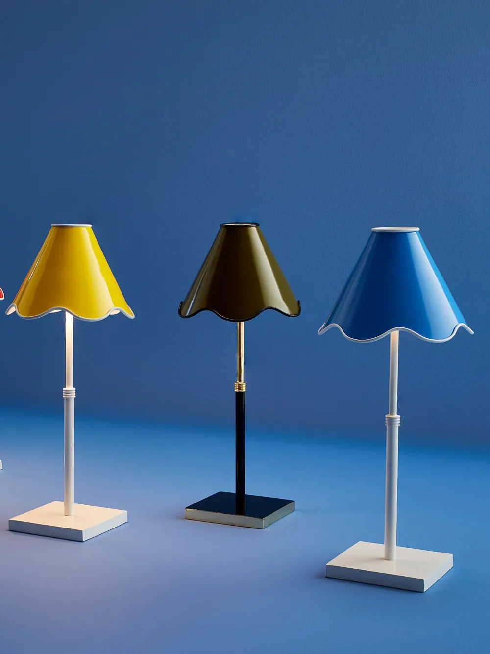Jonathan Adler Ripple Rechargeable Led Table Lamp In Blue