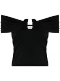 Magda Butrym off-shoulder cropped blouse - Black