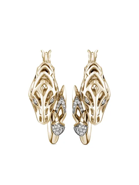 John Hardy 14kt yellow gold Naga hoop earrings