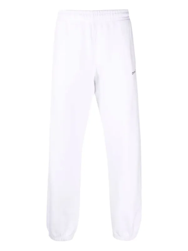 Off-White Diagonal Helvetica Track Pants in White