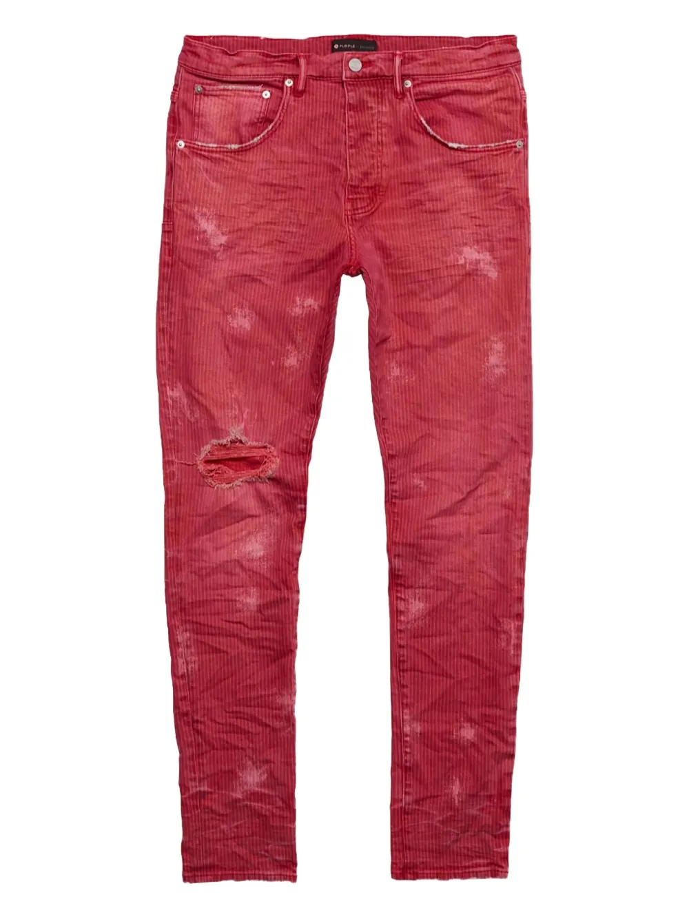 Purple Brand Hickory stripe overspray jeans - Rosso