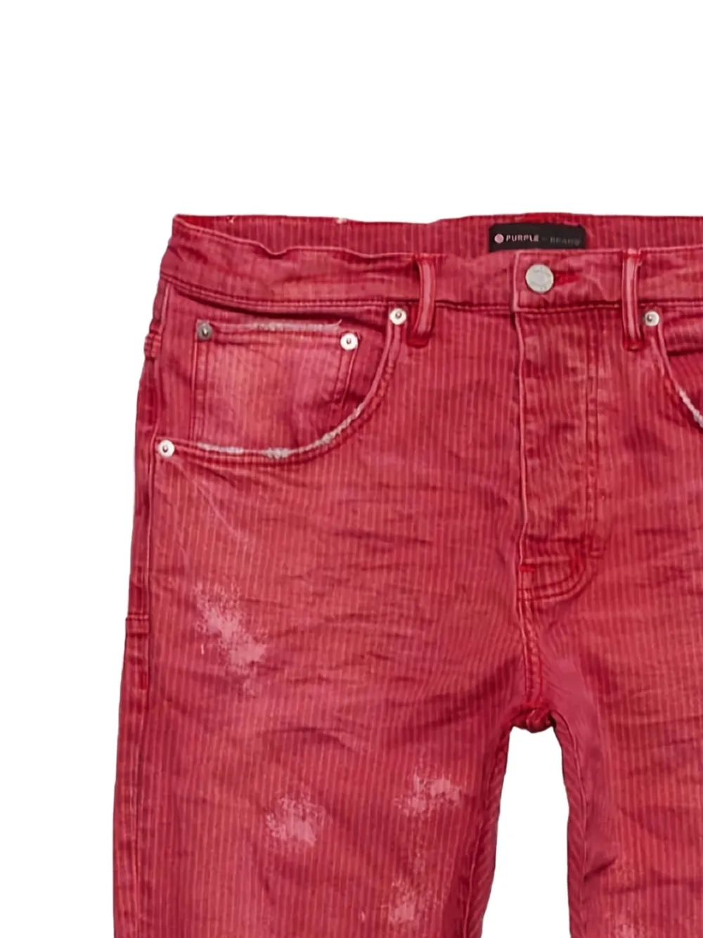 Purple Brand Gestreepte jeans - Rood