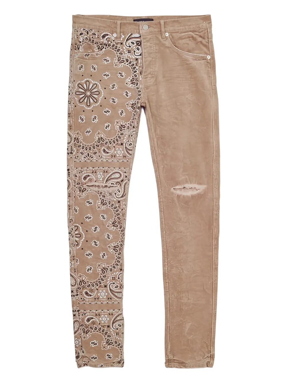 Purple Brand bandana-print corduroy trousers | Neutrals | Image 1