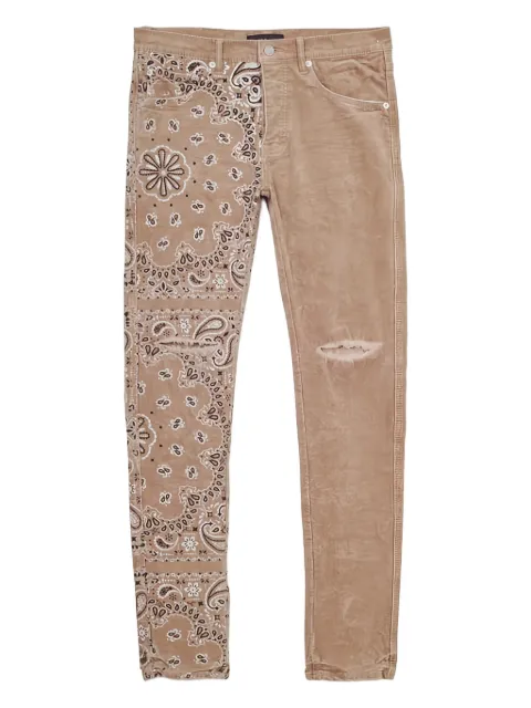Purple Brand bandana-print corduroy trousers