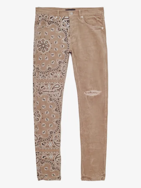 Purple Brand pantalones de pana con estampado de bandana