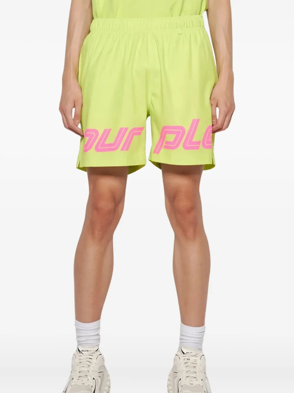Purple Brand All Round logo-print swim shorts | Green | Image 1
