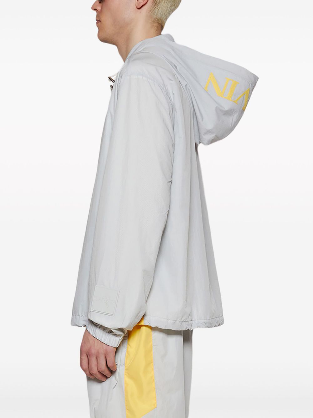 Shop Lanvin X Future Two-tone Zip-up Hoodie In Grey