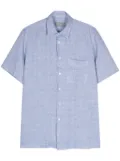 Canali short-sleeve linen shirt - Blue