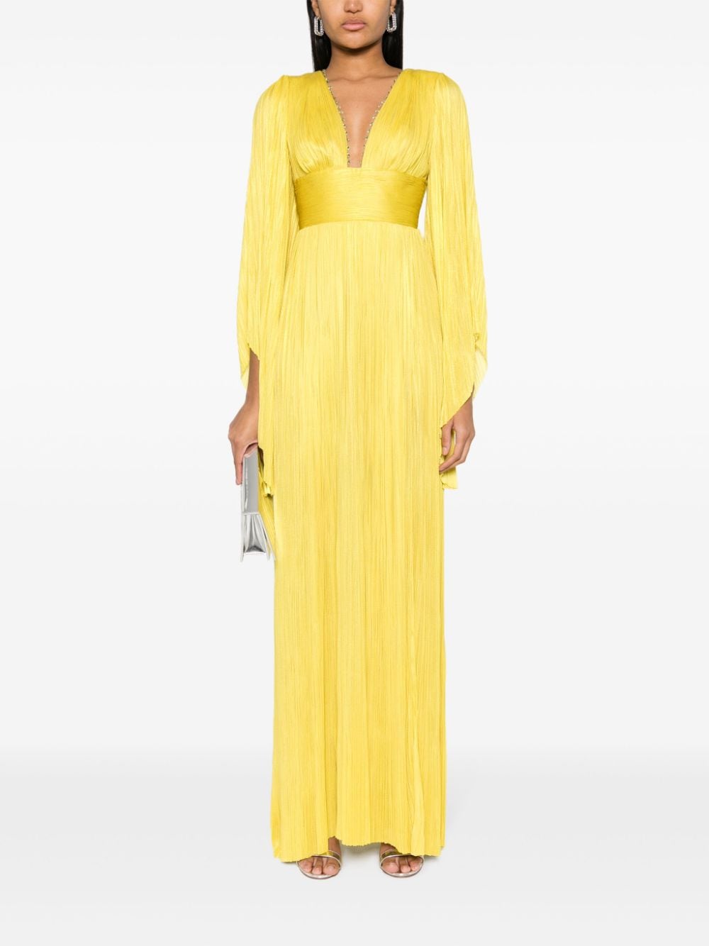 Shop Maria Lucia Hohan Harlow Silk Maxi Dress In Yellow