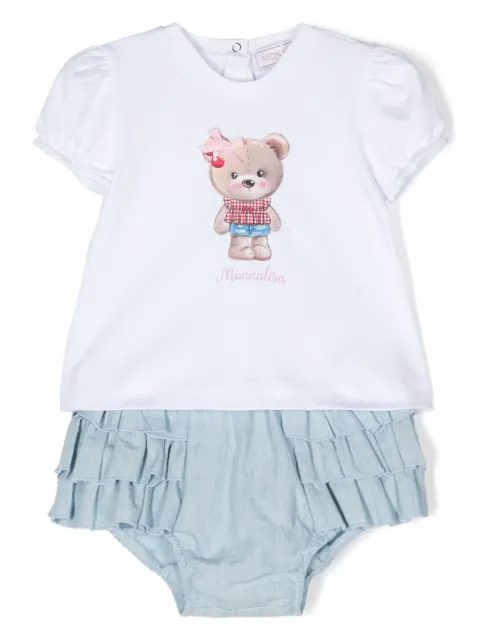 Monnalisa teddy bear-print bloomers set