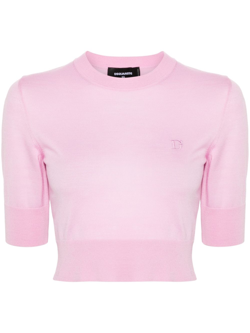 Dsquared2 Cropped Fine-knit Top In Pink