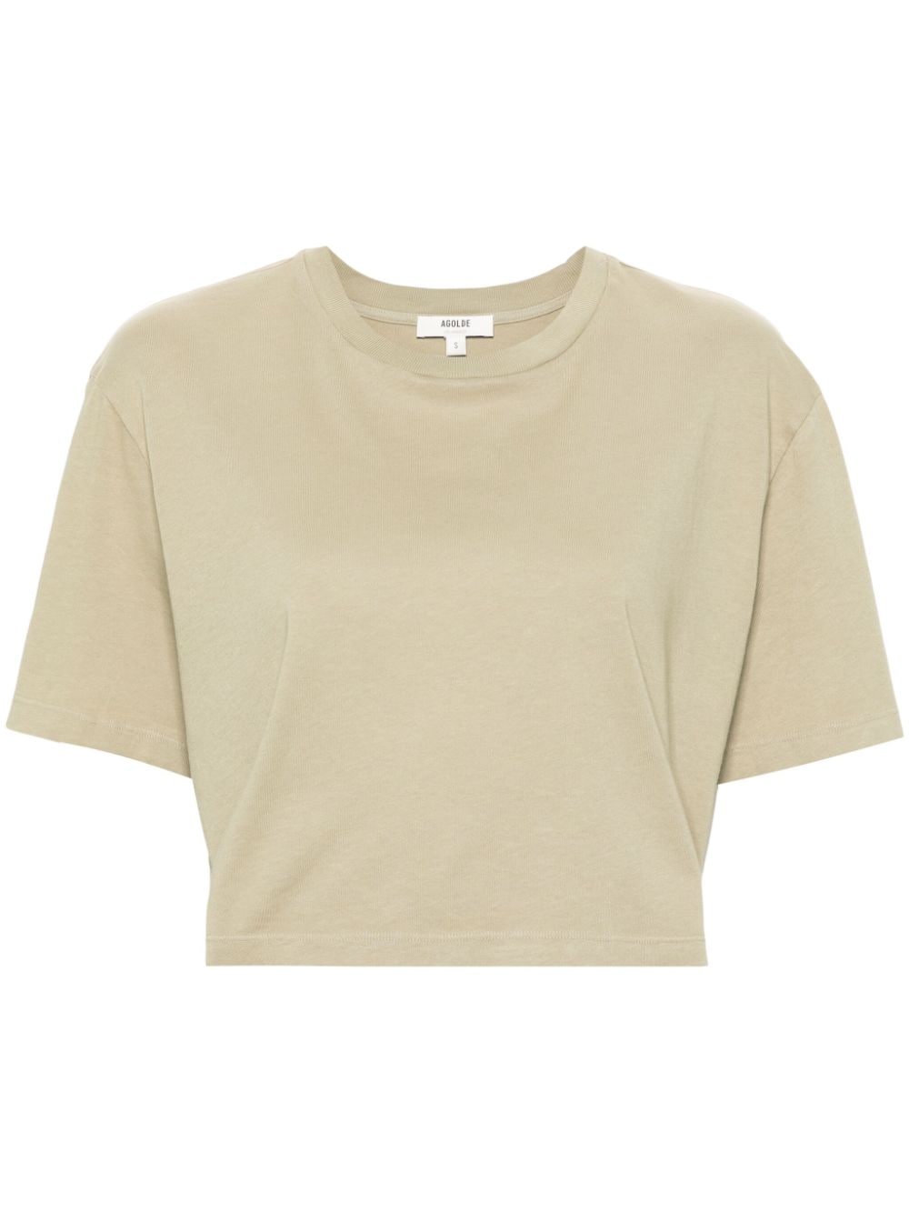 Agolde Anya Cropped T-shirt In Green