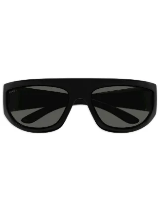 Gucci ブラックフレーム サングラス、美品 Gucci Eyewear バイカーフレーム サングラス | ブラック | FARFETCH JP