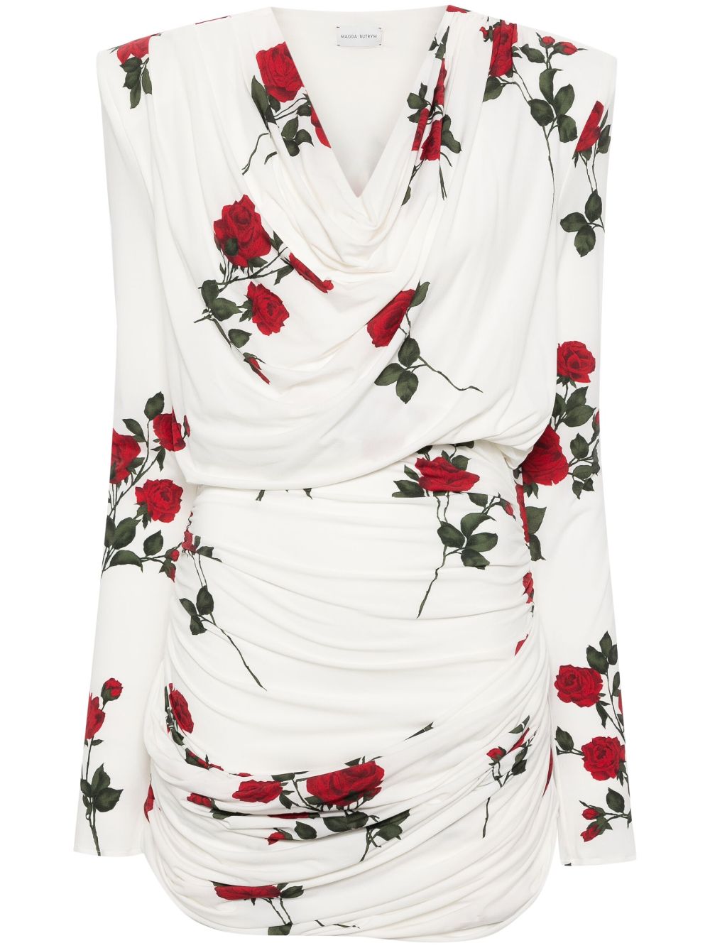 Magda Butrym floral-print ruched minidress - White