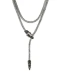 John Hardy 18kt gold and sterling silver Naga Lariat diamonds and sapphires necklace