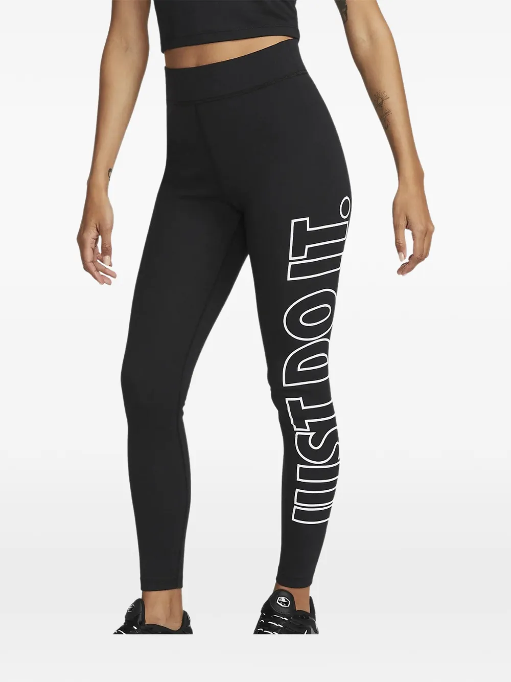 Nike logo-print leggings Zwart
