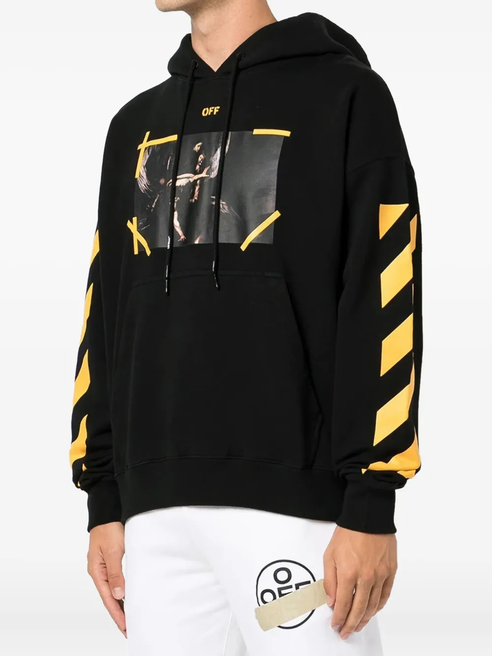 Off-White Diagonal Arrow Caravaggio Narcist Skate Hoodie "Black" | Hoodies | Image 2
