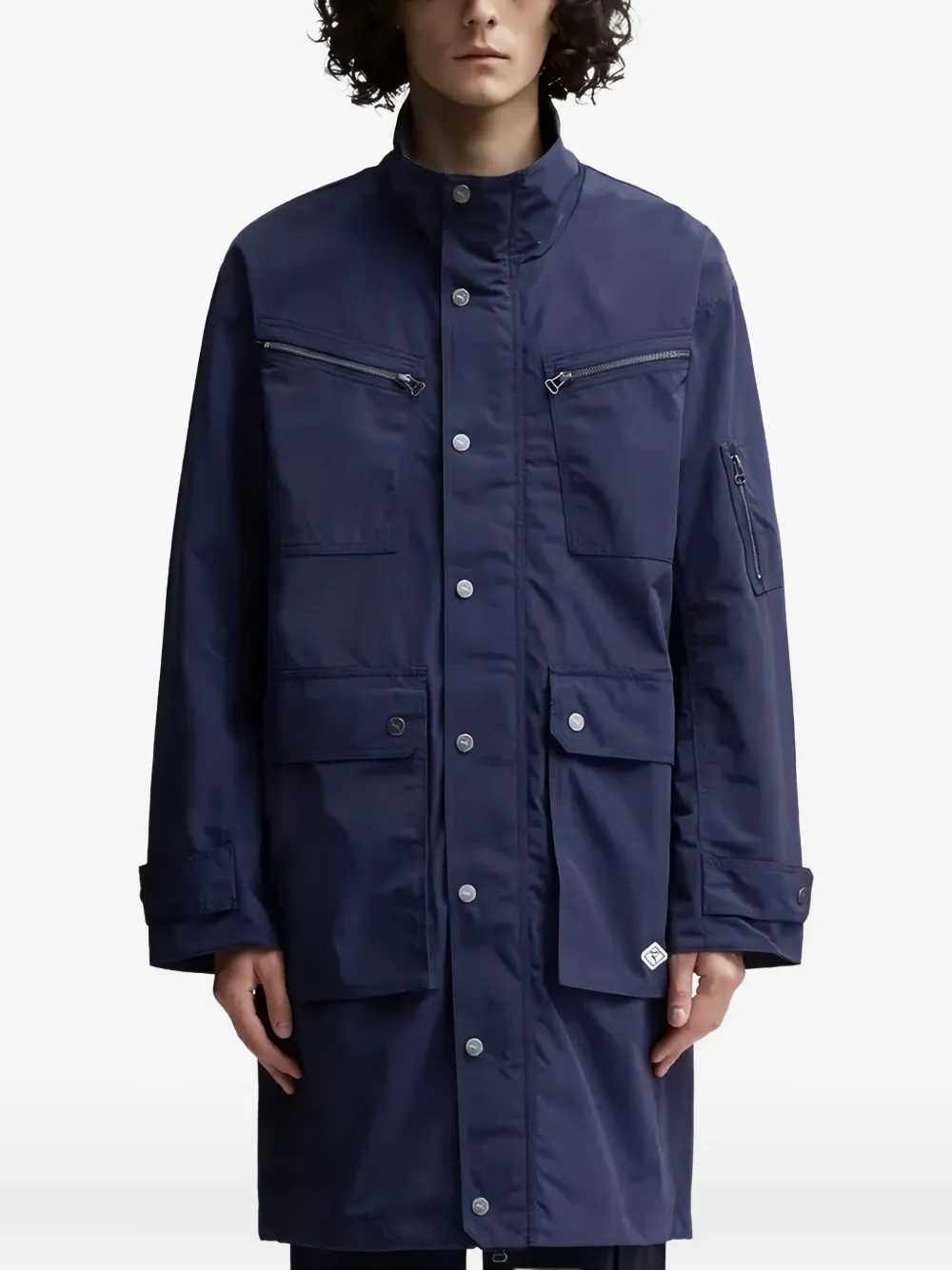 Puma Multi-pocket Buttoned Coat In Blue