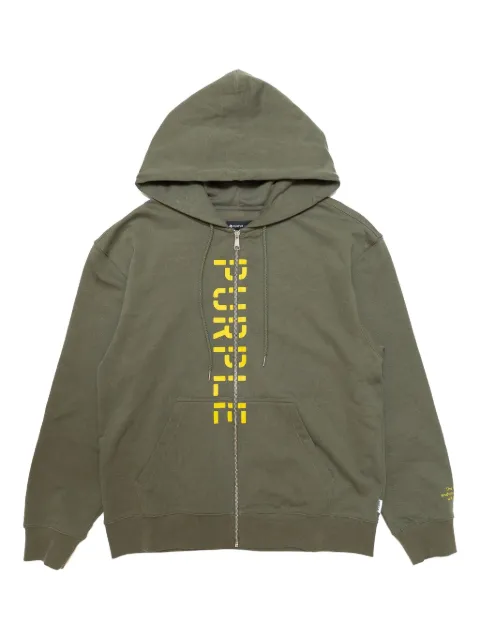 Purple Brand هودي بسحاب وشعار الماركة