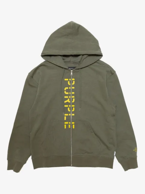 Purple Brand stencil logo zip-up hoodie