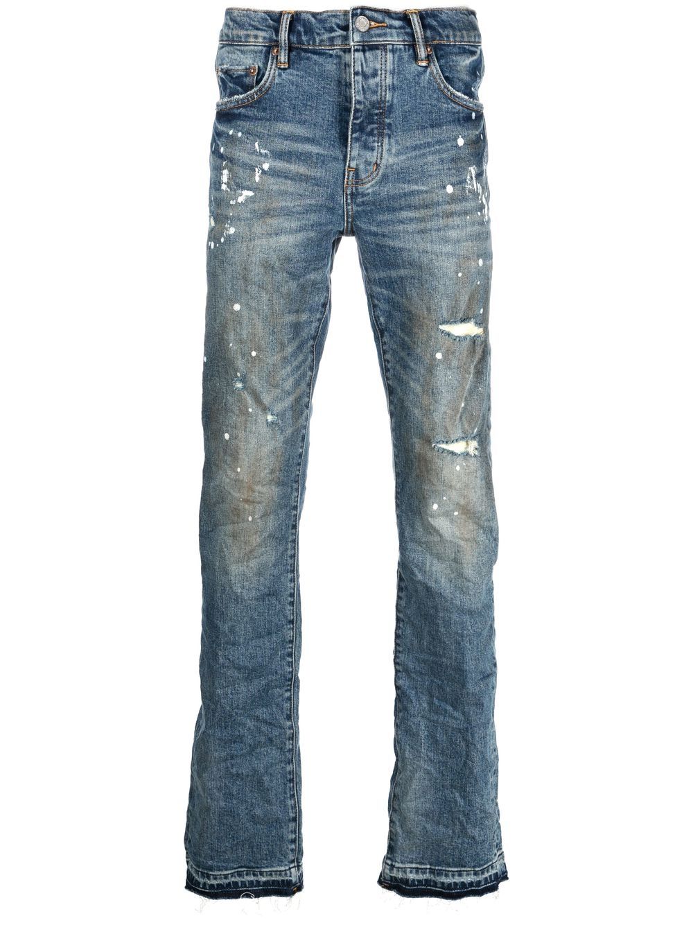 PURPLE BRAND DISTRESSED SLIM-FIT JEANS