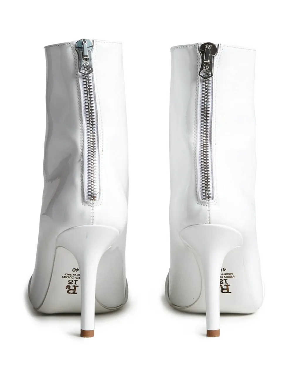 R13 Laarzen met puntige neus en ringdetail Wit