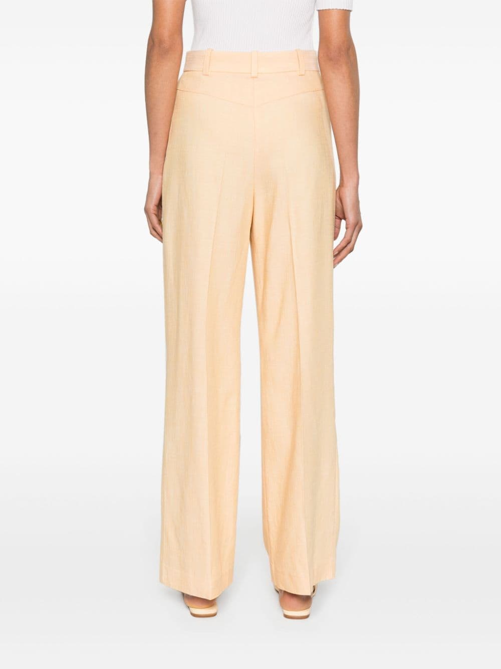 Shop Maje Mid-rise Straight-leg Trousers In Gelb