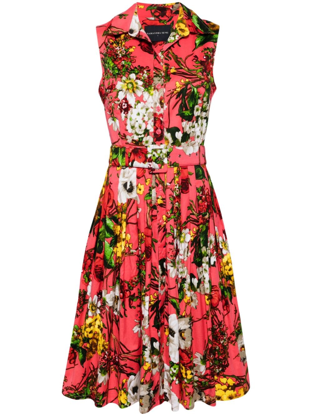 Samantha Sung Audrey Floral-print Dress In Red