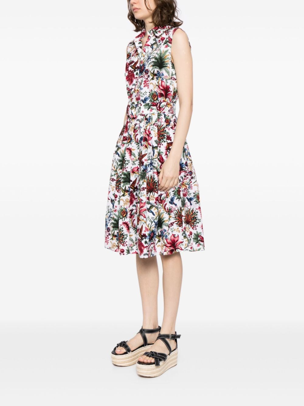 Shop Samantha Sung Claire Floral-print Dress In White