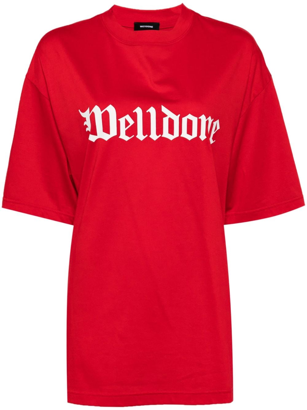 We11 Done Logo-print Cotton T-shirt In Red