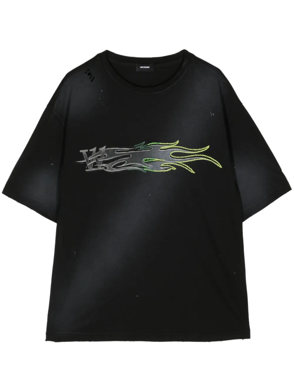 We11 Done Graphic-print Cotton T-shirt In 黑色