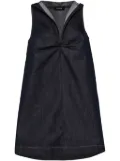 We11done hooded denim mini dress - Blue