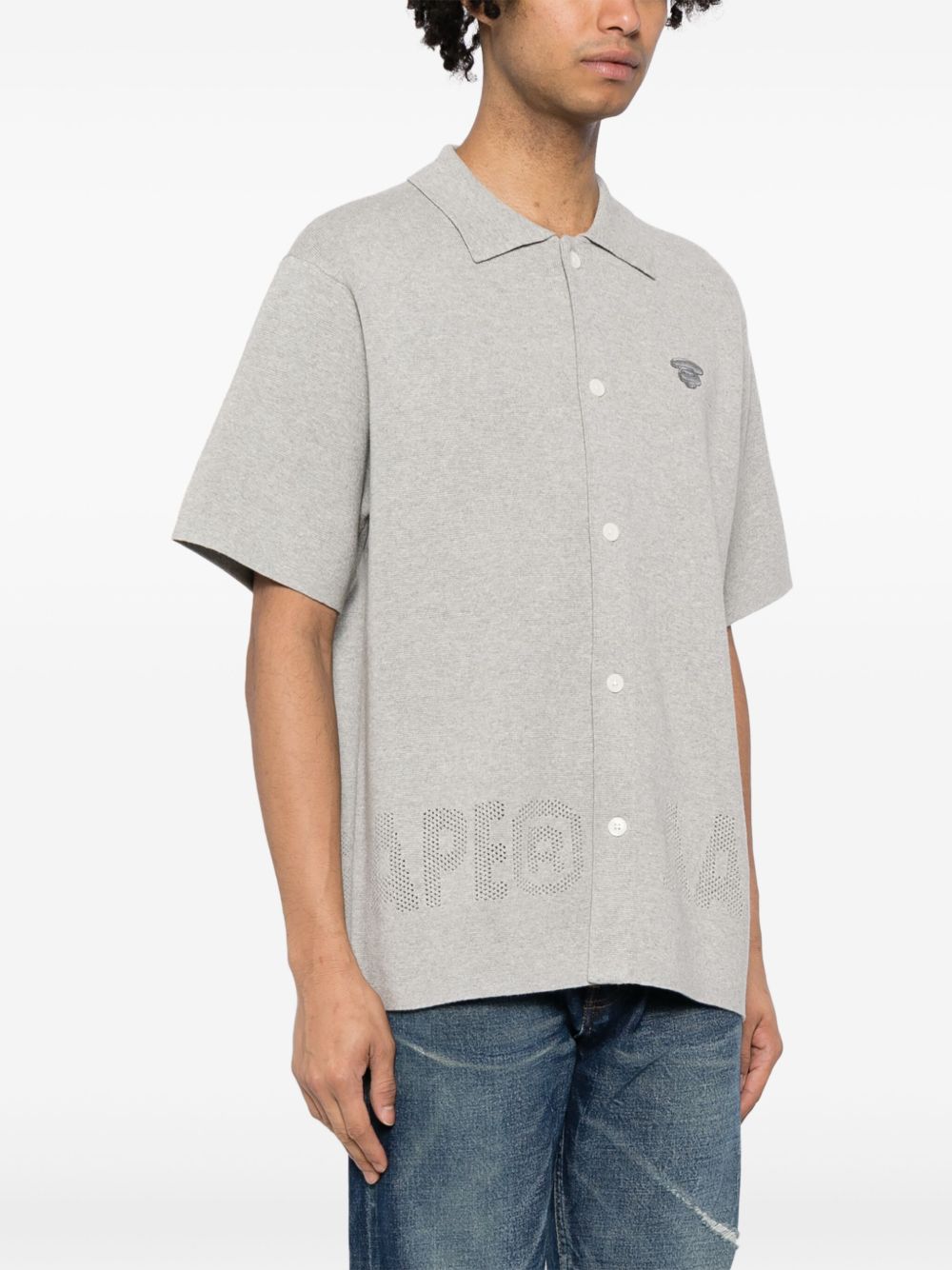 AAPE BY *A BATHING APE logo-embroidered knitted shirt Men