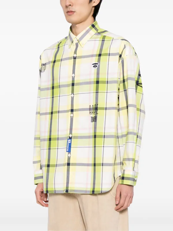 A Bathing Ape グリーンチェックシャツ 2XL AAPE BY *A BATHING APE® チェック シャツ | グリーン | FARFETCH JP