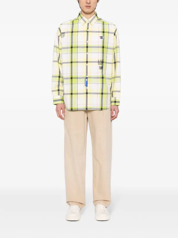 A Bathing Ape グリーンチェックシャツ 2XL AAPE BY *A BATHING APE® チェック シャツ | グリーン | FARFETCH JP