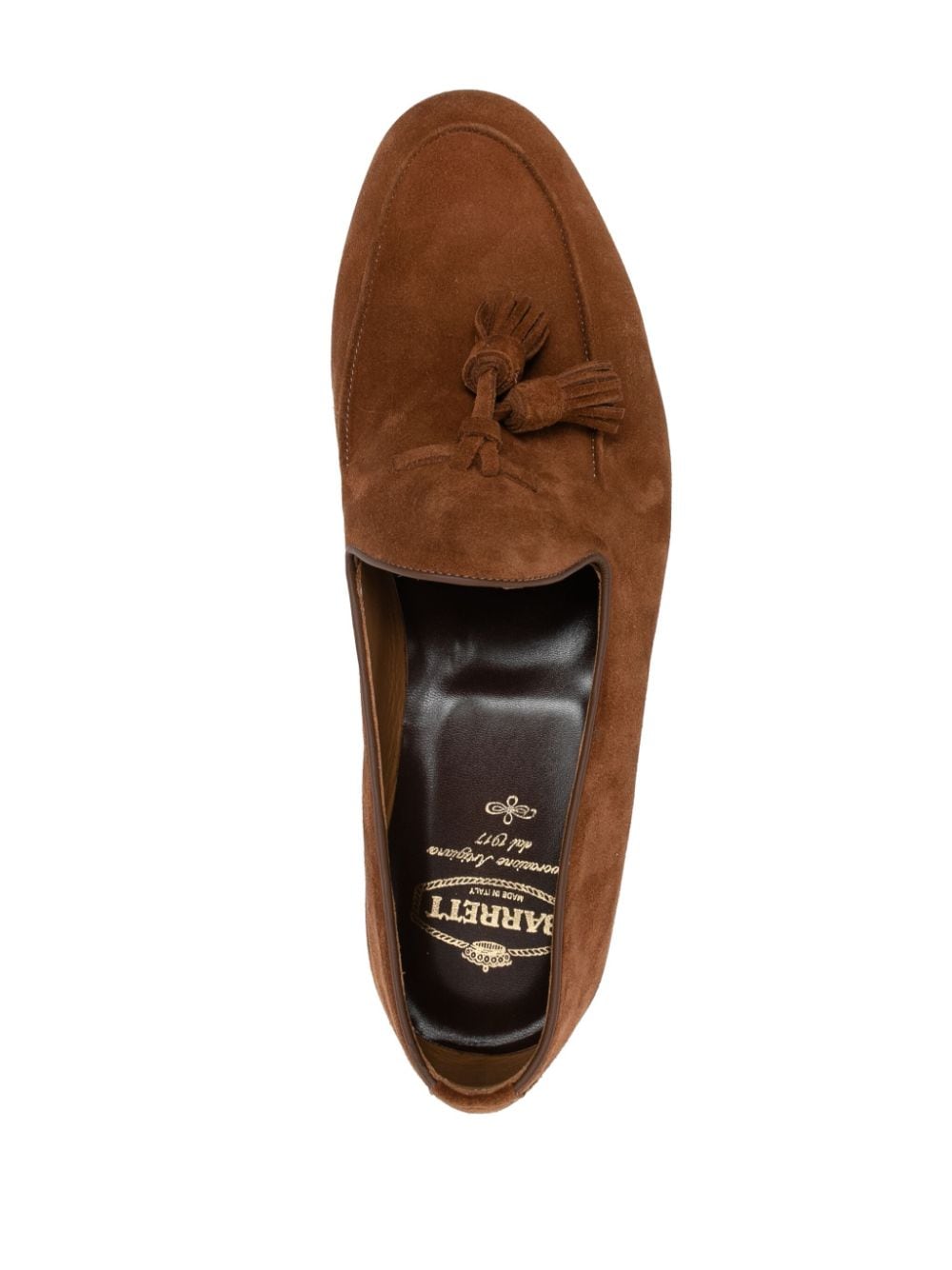 Shop Barrett Tassel-embellished Suede Loafers In Brown
