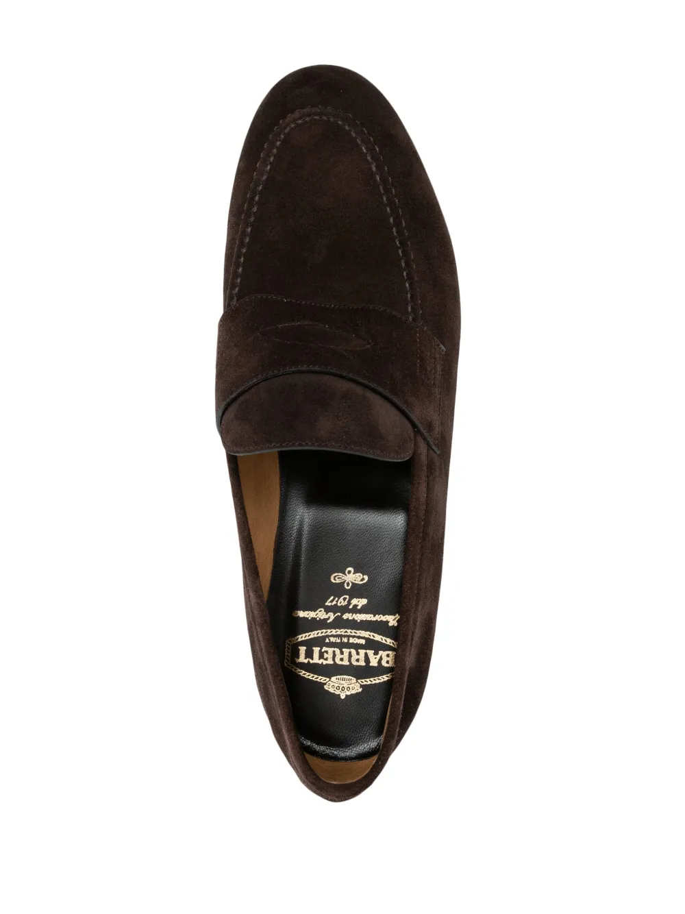 Shop Barrett Almond-toe Suede Loafers In Brown