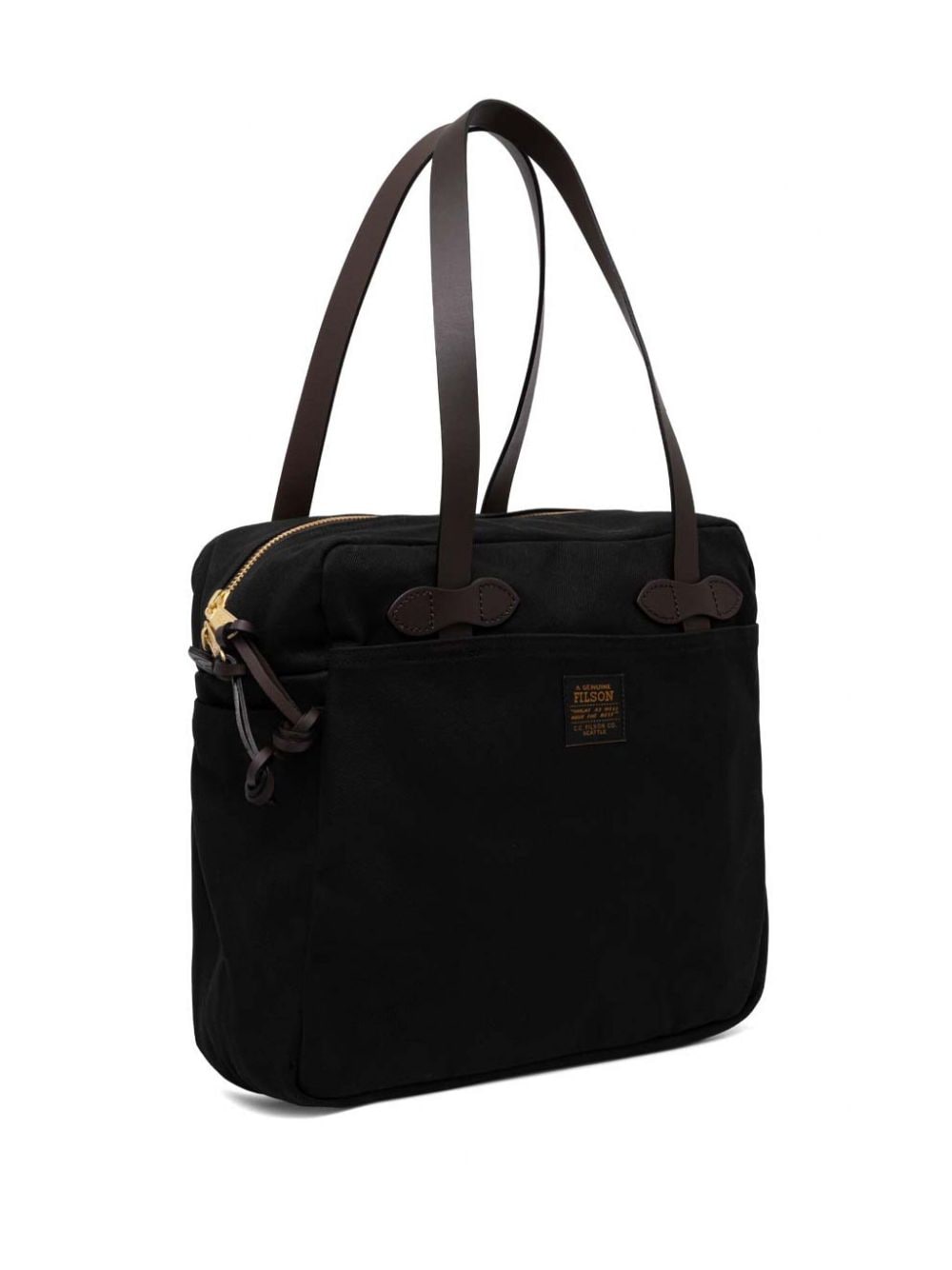 Shop Filson Logo-patch Tote Bag In Black