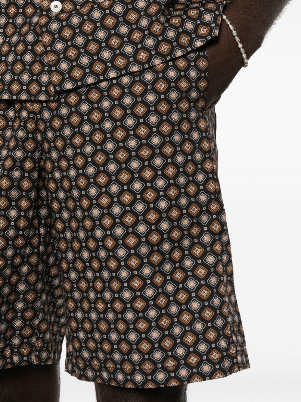 Shop Apc Vincento Geometric-pattern Shorts In Black