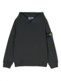 Stone Island Junior Compass-badge cotton hoodie - Grey