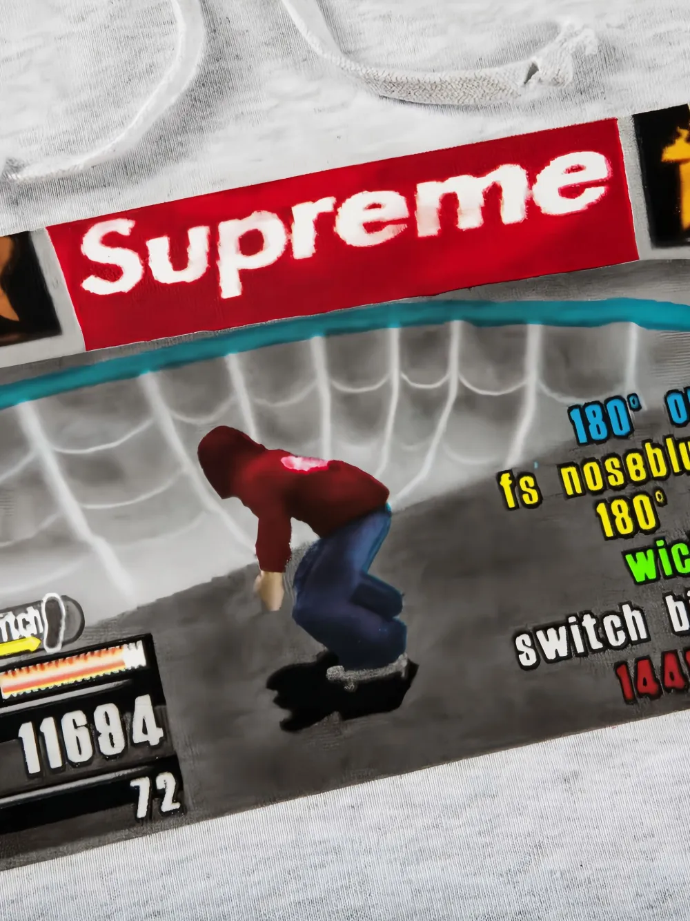 Supreme x Thrasher graphic-print hoodie Grijs