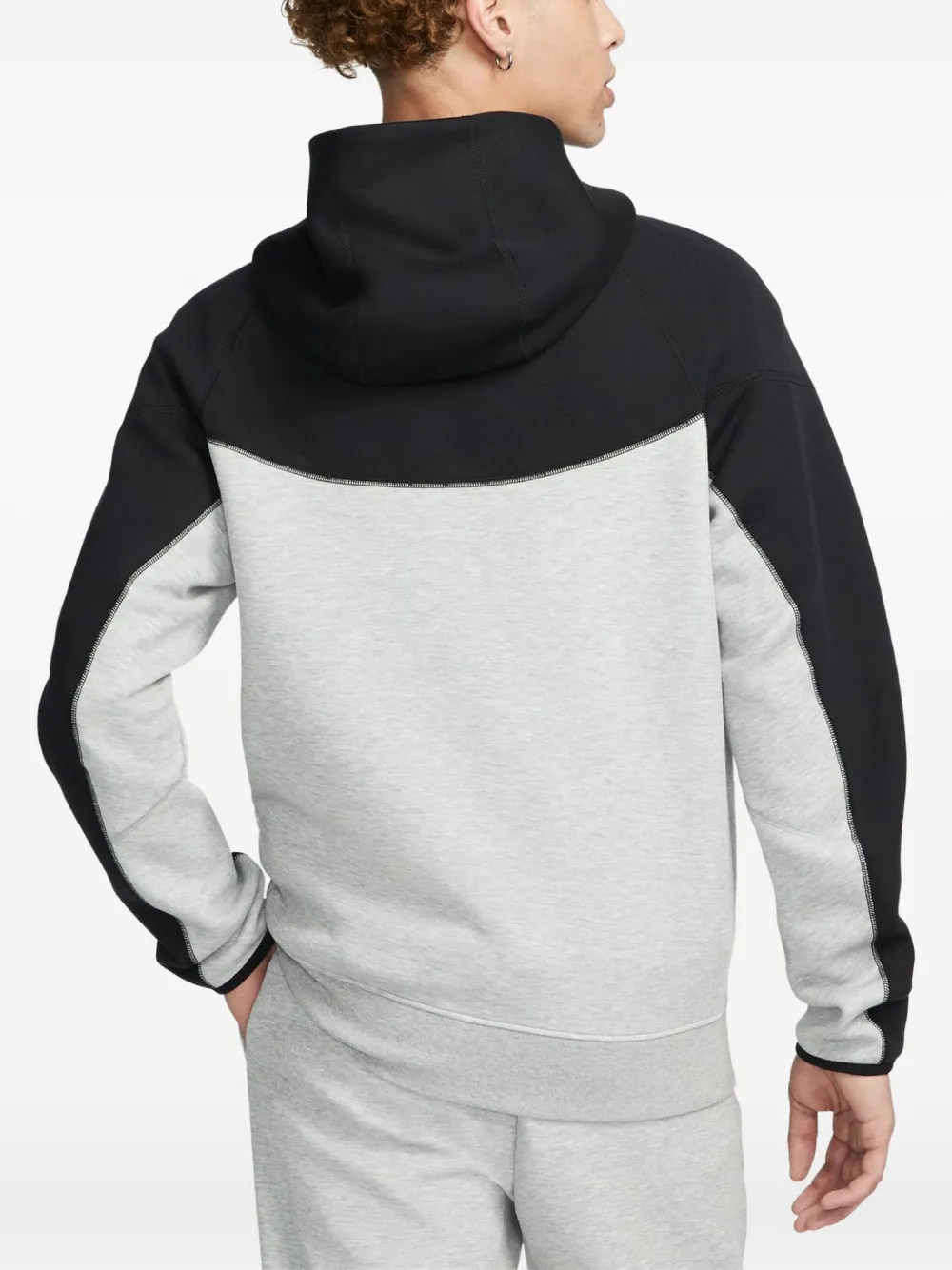 Nike Long-sleeves Panelled Hoodie In Gray