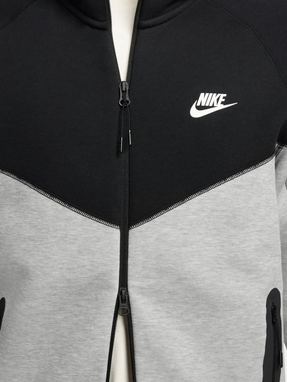 Nike Long-sleeves Panelled Hoodie In Gray