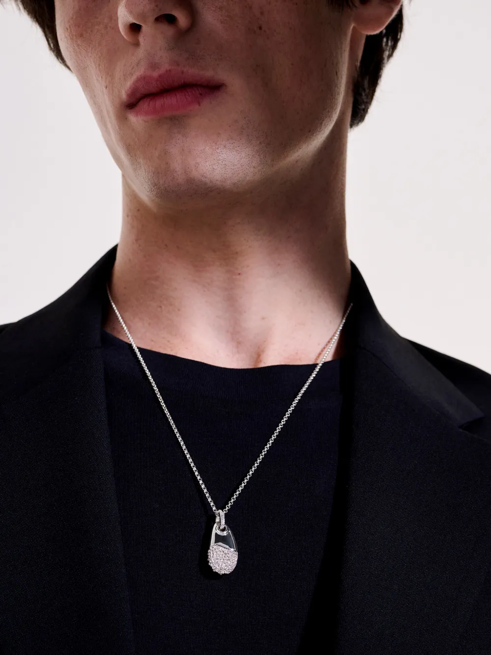 John Hardy Collana Pebble Pendant in argento sterling con diamanti bianchi | Image 7