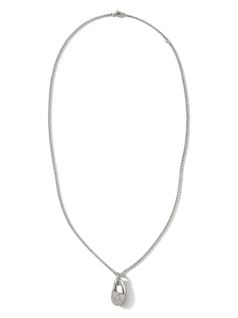 John Hardy sterling silver Pebble Pendant white diamonds necklace