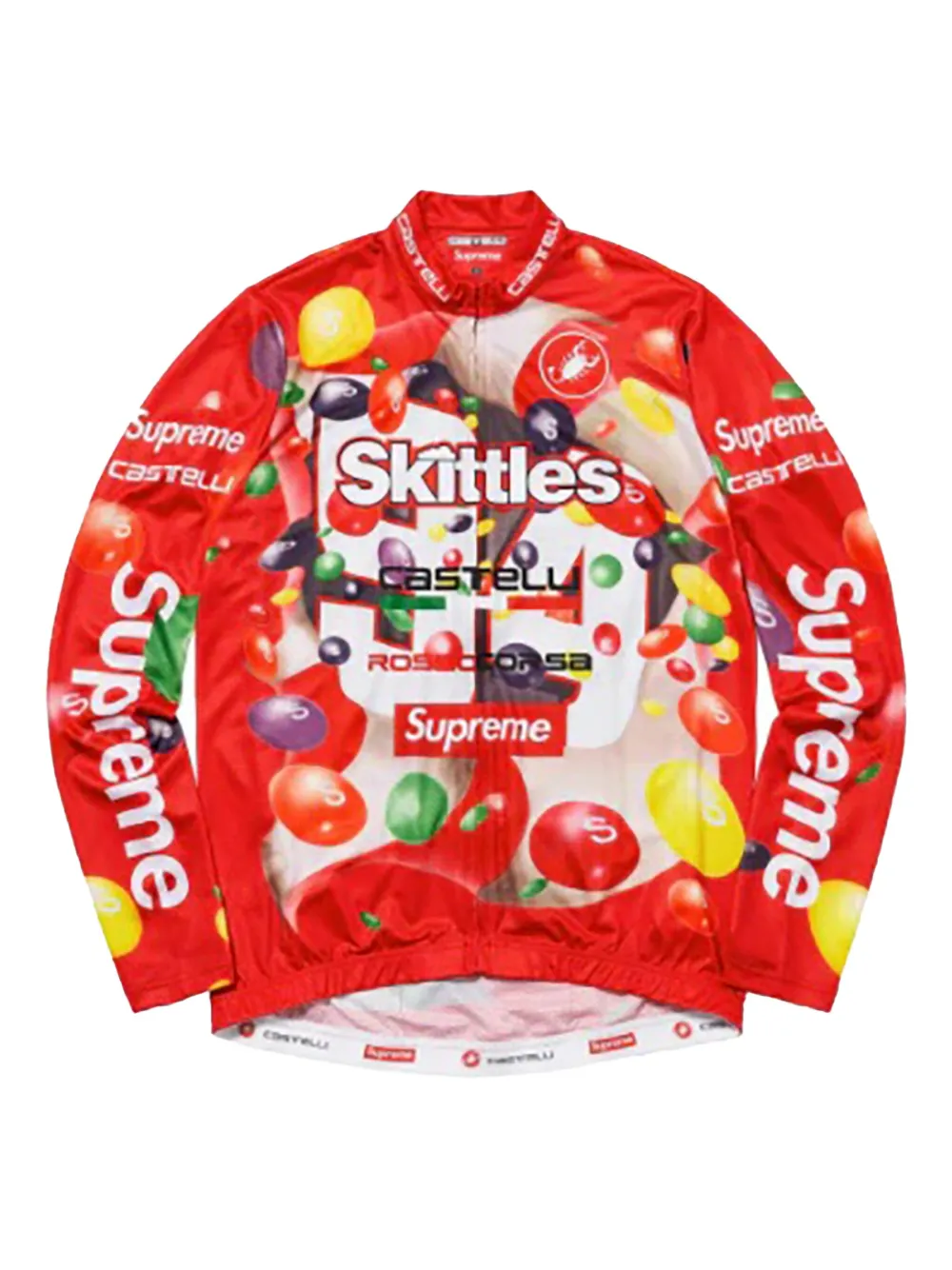 Supreme X Skittles X Castelli Long-sleeve Cycling Jersey In Red