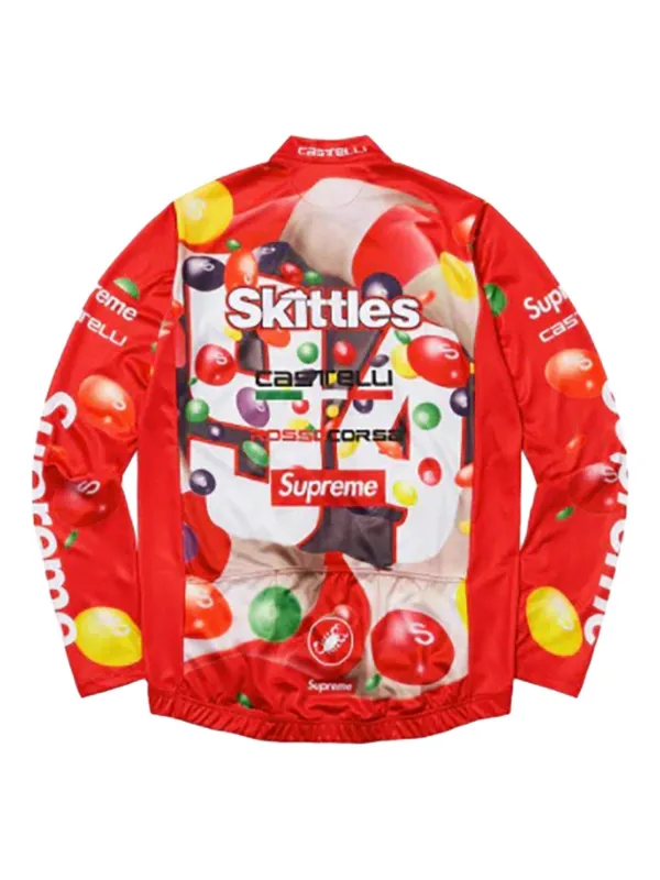 Supreme x Skittles x Castelli long-sleeve Cycling Jersey | Red