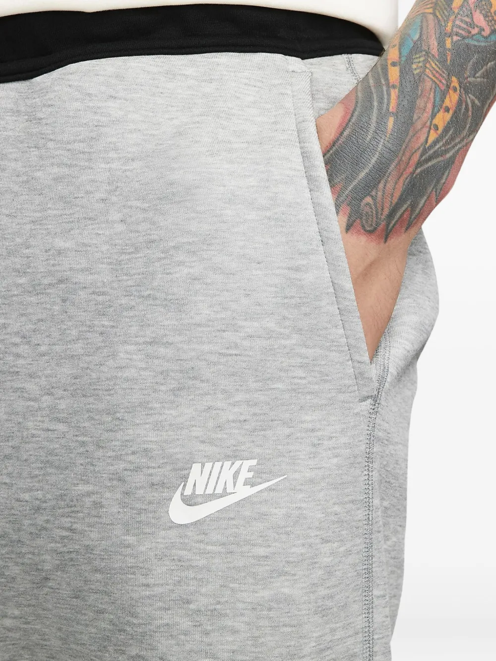 Nike Tech Fleece Panelled Track Pants In Gray