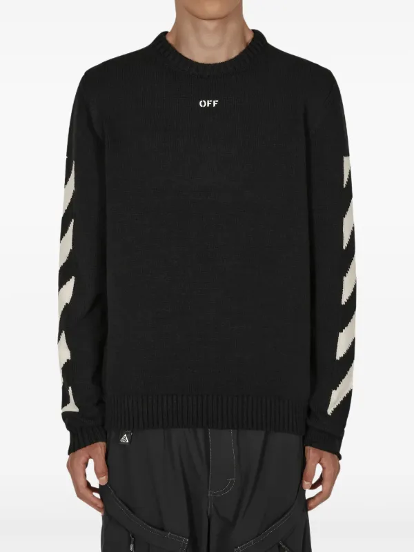 【送料&関税込】Off-White Diagonal Arrow Sweater With Logo DIAG ARROW KNIT CREWNECK in grey | Off-White™ Official US